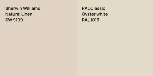 SW 9109 Natural Linen vs RAL 1013  Oyster white