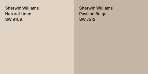 SW 9109 Natural Linen vs SW 7512 Pavilion Beige