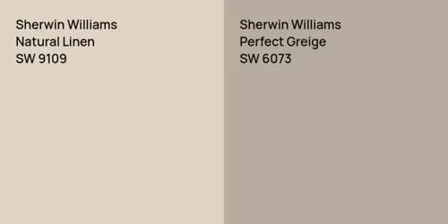 SW 9109 Natural Linen vs SW 6073 Perfect Greige