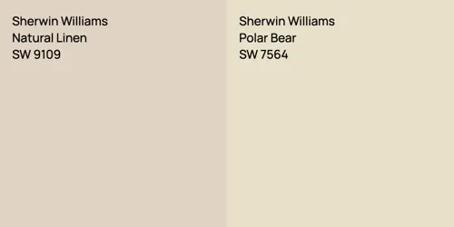 SW 9109 Natural Linen vs SW 7564 Polar Bear