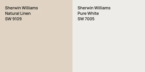 SW 9109 Natural Linen vs SW 7005 Pure White