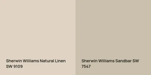 SW 9109 Natural Linen vs SW 7547 Sandbar