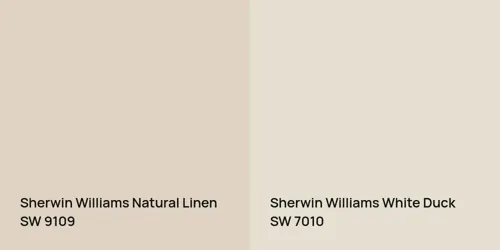 SW 9109 Natural Linen vs SW 7010 White Duck