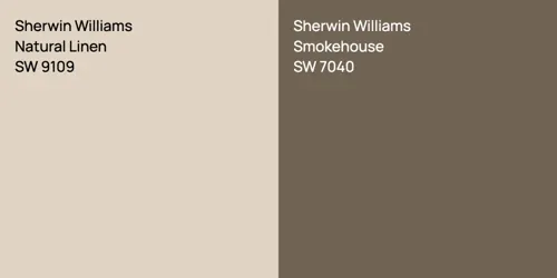 SW 9109 Natural Linen vs SW 7040 Smokehouse