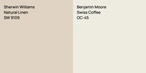 SW 9109 Natural Linen vs OC-45 Swiss Coffee