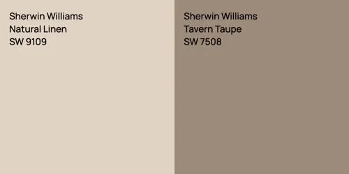 SW 9109 Natural Linen vs SW 7508 Tavern Taupe