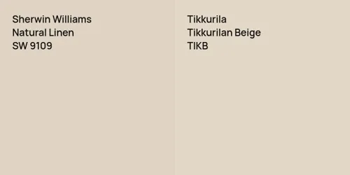 SW 9109 Natural Linen vs TIKB Tikkurilan Beige