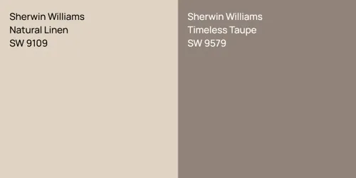 SW 9109 Natural Linen vs SW 9579 Timeless Taupe