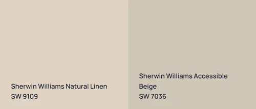 SW 9109 Natural Linen vs SW 7036 Accessible Beige