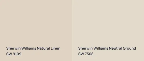 SW 9109 Natural Linen vs SW 7568 Neutral Ground