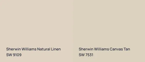 SW 9109 Natural Linen vs SW 7531 Canvas Tan