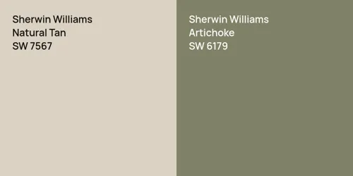 SW 7567 Natural Tan vs SW 6179 Artichoke