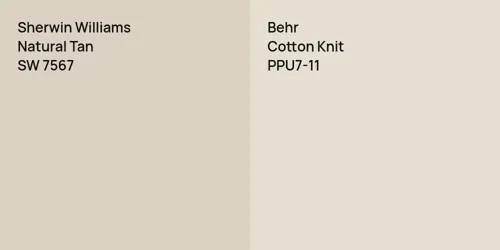 SW 7567 Natural Tan vs PPU7-11 Cotton Knit