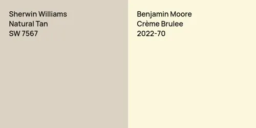 SW 7567 Natural Tan vs 2022-70 Crème Brulee