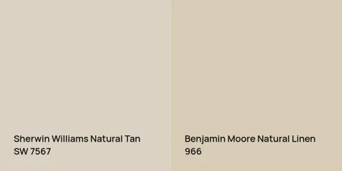 SW 7567 Natural Tan vs 966 Natural Linen