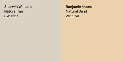 SW 7567 Natural Tan vs 2165-50 Natural Sand