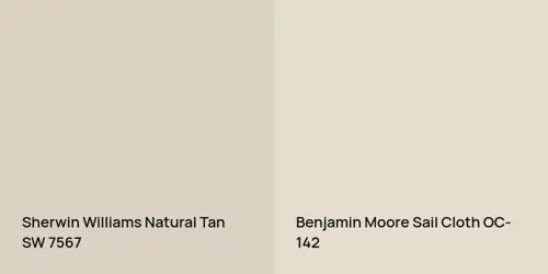 SW 7567 Natural Tan vs OC-142 Sail Cloth