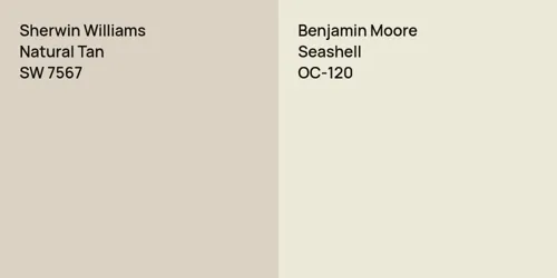 SW 7567 Natural Tan vs OC-120 Seashell