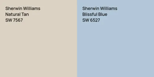 SW 7567 Natural Tan vs SW 6527 Blissful Blue