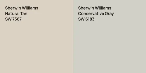 SW 7567 Natural Tan vs SW 6183 Conservative Gray