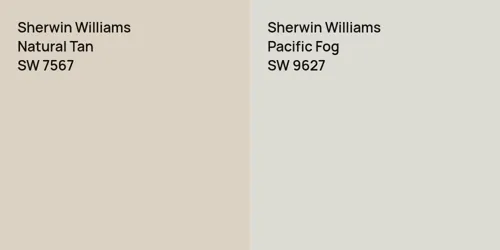 SW 7567 Natural Tan vs SW 9627 Pacific Fog