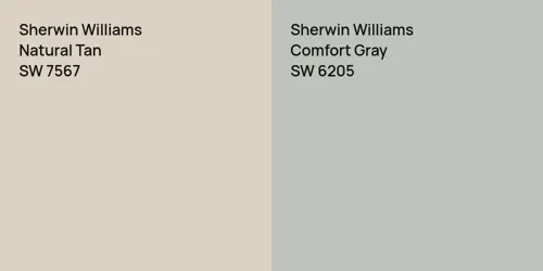 SW 7567 Natural Tan vs SW 6205 Comfort Gray