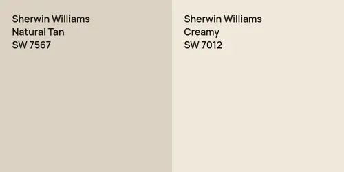 SW 7567 Natural Tan vs SW 7012 Creamy