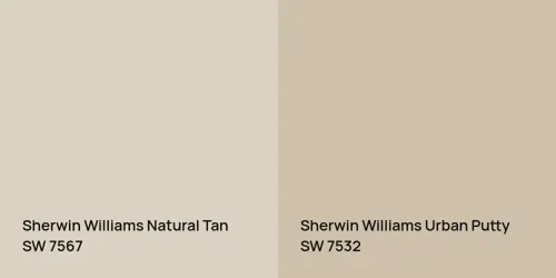 SW 7567 Natural Tan vs SW 7532 Urban Putty