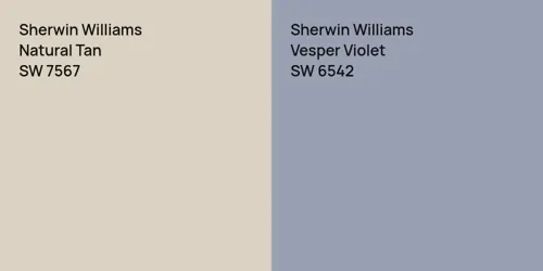 SW 7567 Natural Tan vs SW 6542 Vesper Violet