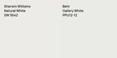 SW 9542 Natural White vs PPU12-12 Gallery White