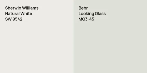 SW 9542 Natural White vs MQ3-45 Looking Glass