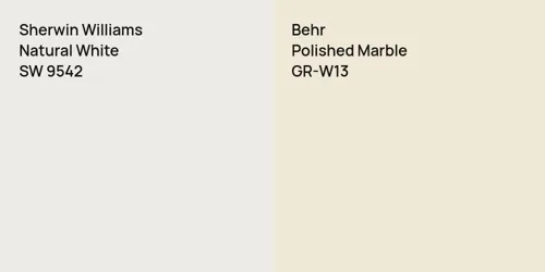 SW 9542 Natural White vs GR-W13 Polished Marble