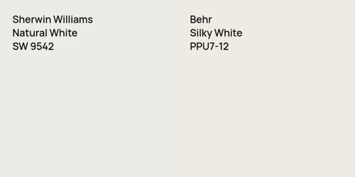 SW 9542 Natural White vs PPU7-12 Silky White