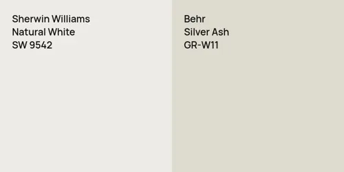 SW 9542 Natural White vs GR-W11 Silver Ash