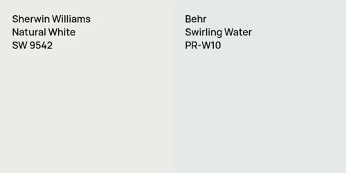 SW 9542 Natural White vs PR-W10 Swirling Water