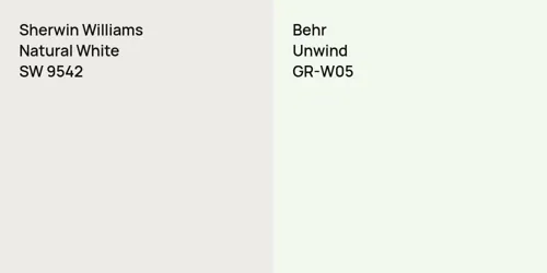 SW 9542 Natural White vs GR-W05 Unwind