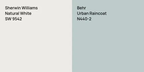 SW 9542 Natural White vs N440-2 Urban Raincoat