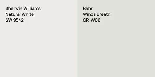 SW 9542 Natural White vs GR-W06 Winds Breath