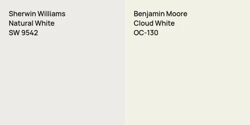 SW 9542 Natural White vs OC-130 Cloud White