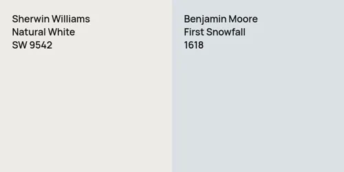 SW 9542 Natural White vs 1618 First Snowfall