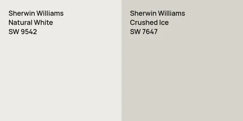 SW 9542 Natural White vs SW 7647 Crushed Ice