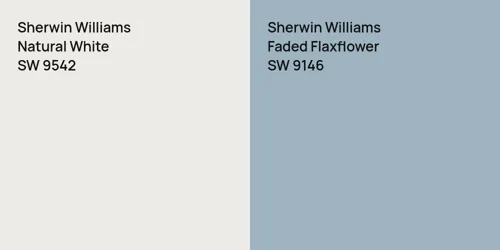 SW 9542 Natural White vs SW 9146 Faded Flaxflower