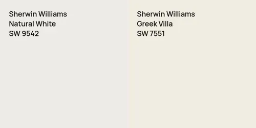 SW 9542 Natural White vs SW 7551 Greek Villa