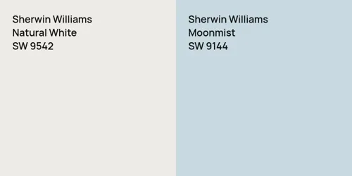 SW 9542 Natural White vs SW 9144 Moonmist