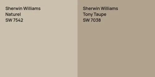 SW 7542 Naturel vs SW 7038 Tony Taupe