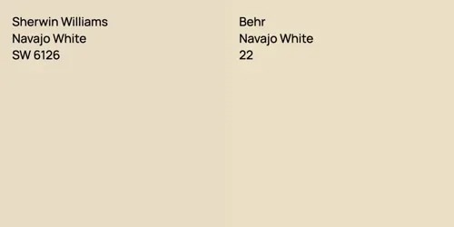 SW 6126 Navajo White vs 22 Navajo White