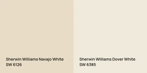 SW 6126 Navajo White vs SW 6385 Dover White