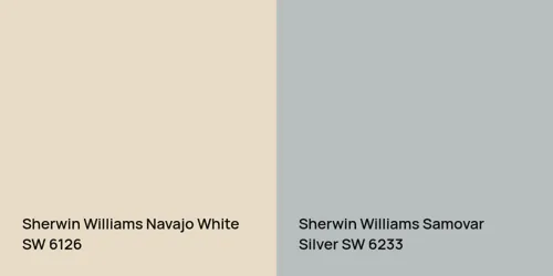 SW 6126 Navajo White vs SW 6233 Samovar Silver