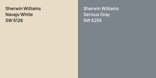 SW 6126 Navajo White vs SW 6256 Serious Gray