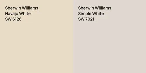 SW 6126 Navajo White vs SW 7021 Simple White